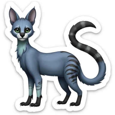 dark long-snouted evil foggy gloomy skeletal skully zombie-like swampy ghostly greyish dull spectral glorious divine exotic cute cool beautiful beautiful fantasy-caracal-civet-genet-sergal-vernid-Gryphon-Cacomistle-Trico-oncilla-animal-Fakémon-hybrid-fursona (full body) sticker