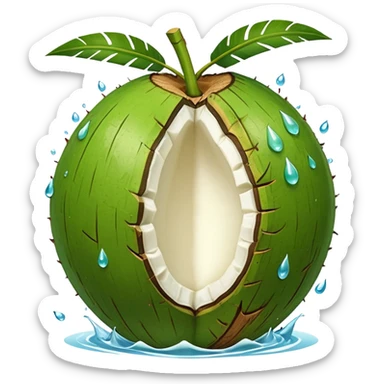 "Whole Green Tender Coconut" sticker