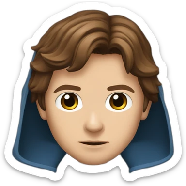 Dark side anakin skywalker (sith eyes) (brown hooded robe) (portrait, front facing) (blue lightsaber) sticker