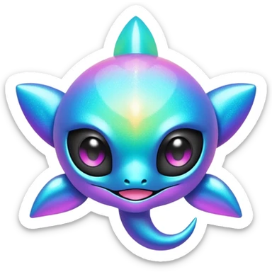  Epic legendary rare Shiny sparkly transparent bioluminescent luminescent vibrant bright pastel dark exotic iridescent colorful gradients futuristic modern metallic glossy glittery fantasy-cyber-Protogen-Fakémon-Pokémon-Vernid-creature sticker