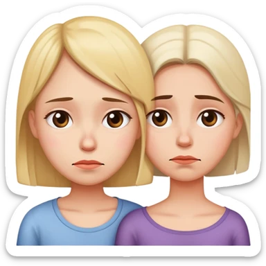 Sad daughter and sad mom wanting her mom to be happy sticker