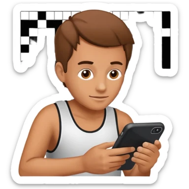 Crossword on smartphone sticker