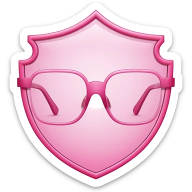 pure minimalism pink shield glasses, essential form only, frameless sticker