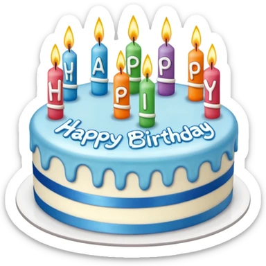 Cake that says happy birthday Chris sticker