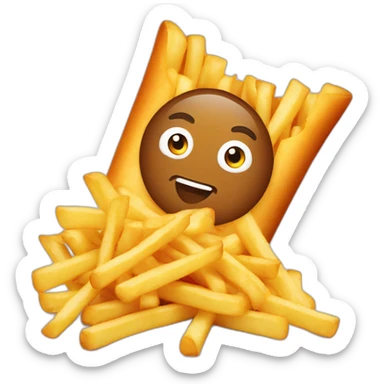 laying in Frenchfries sticker