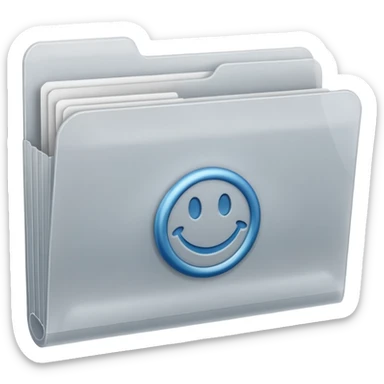 A **simple emoji-style icon** of a **frosted light-gray plastic folder** with **rounded corners**, **elastic string and button closure**, slightly translucent, clean front, subtle shading, and a **small tax/forms symbol** in one corner.
 sticker