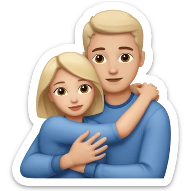 emoji de abrazar a papa y mama sticker