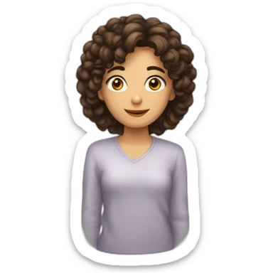 Brune aux cheveux bouclés sticker