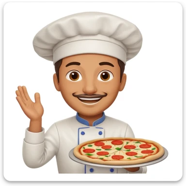 smiling Italian chef spinning pizza dough sticker