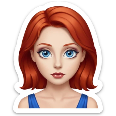 red hair big blue eyes glamorous  sticker