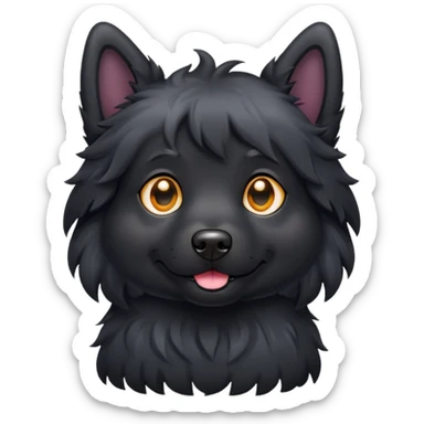 perrito negro con aureola sticker