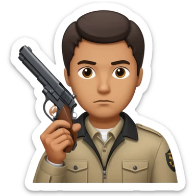 Hombre con pistola negra sticker