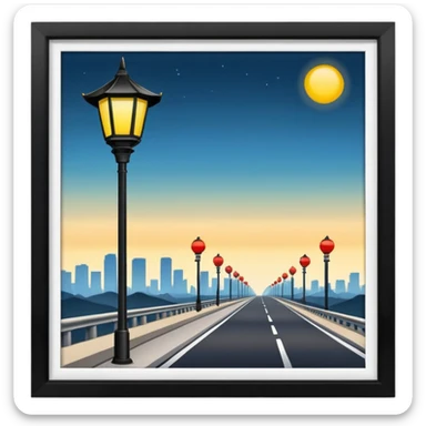 chinese streetlight, with highway sticker