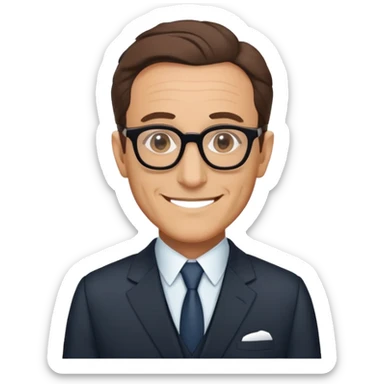 Merleau-Ponty as an emoji professor with glasses and suit sticker