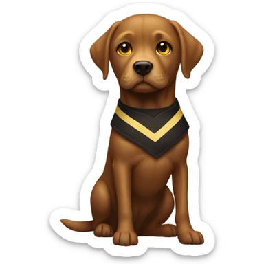 Donald trump with a brown lab dog with a white stripe on chest and yellow eyes  sticker