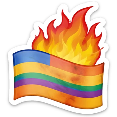 lgbt flag burned emoji  sticker