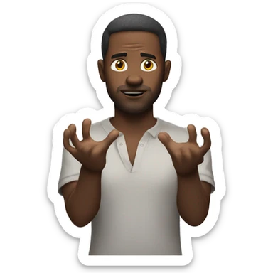 white man shrugging hands sticker