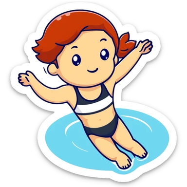 22-year-old redheaded girl athlete swimmer sticker