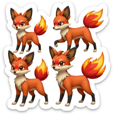 Fennekin-Houndour-Zorua-Buizel-fusion sticker