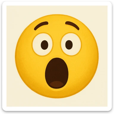 yellow emoji with a shocked face sticker