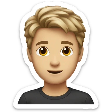 Danish boy with light brown hair, brown eyes and a little bit of scruff, tan sticker