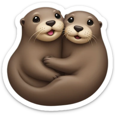 Otters in love sticker
