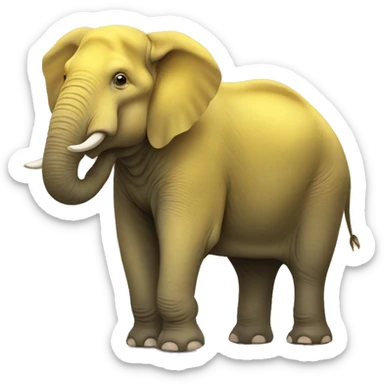 obese yellow elephant sticker