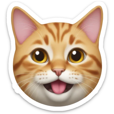 cat sticking out tongue  sticker