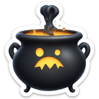black cauldron with potion sticker