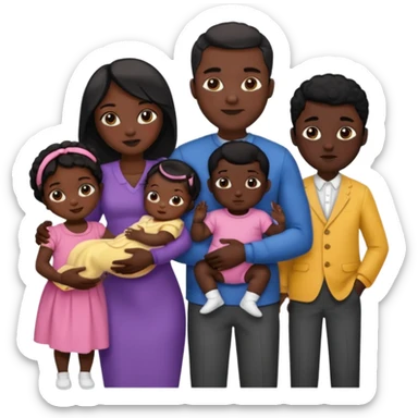 A fam of 7 mom dad big bro big sis middle sis and 2 baby we r black skin coulor and we r fine and baddies sticker