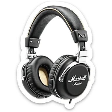  накладных наушников в стиле Marshall.

Узнаваемая форма чашек Marshall, аккуратные швы, мягкие амбушюры, прочное оголовье.
Логотип Marshall на чашках, выполненный в фирменном стиле.

 sticker