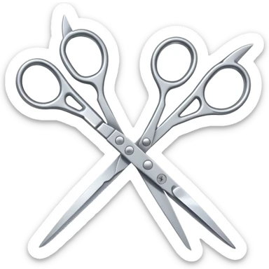 two scissors scissoring sticker