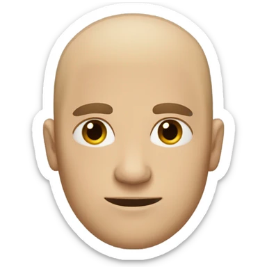 half mush half shaven half bald half hair brown man with oval face brown eyes sticker