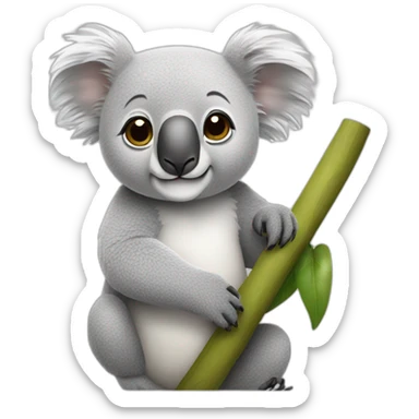 Koala wearing a white taxide sticker