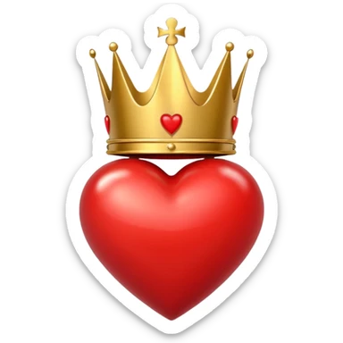 I want a red heart these emoji ❤️ and i also want a crown like this 👑 on it from front and it should be from a one side emoji sticker