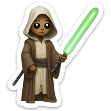 Blind Jedi with a stick instead of lightsaber sticker