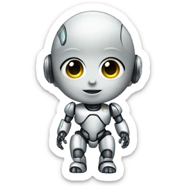 A robot baby sticker