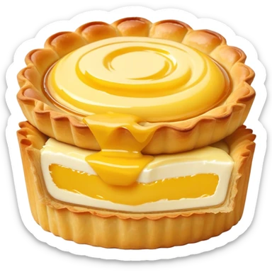 Gentle colored Hong Kong egg tart dessert sticker