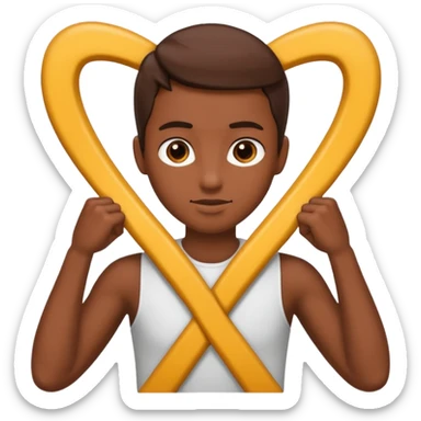 Please make an emoji where a person marks O or X with their arms. sticker