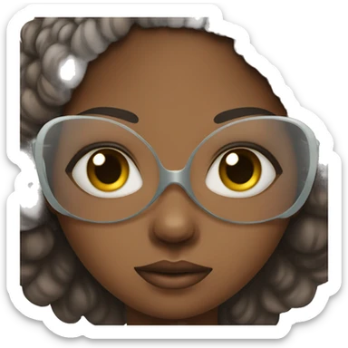 african american girl with under eye mask sticker