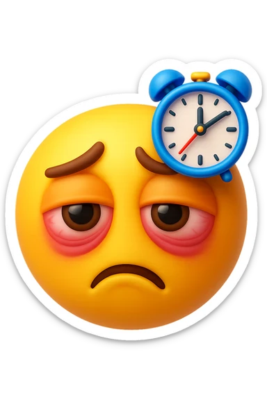 emoji 3d stile iphone di insonnia, alterazione del sonno 3d sticker