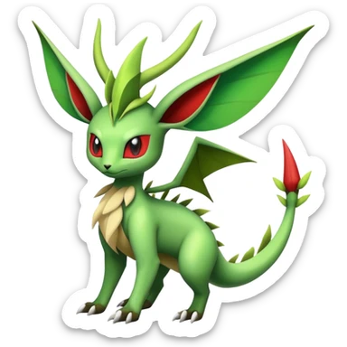 Edgy cool Flygon-Leafeon-Pokémon-hybrid full body sticker