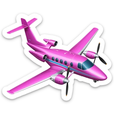 tiny pink (RGB: 220, 20, 120) tapered wing turboprop aircraft sticker