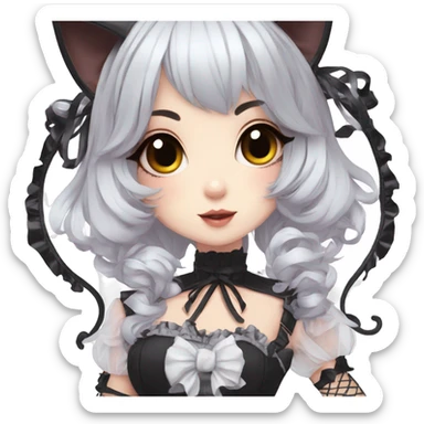 Edgy Kawaii Cute Cool Beautiful Elegant Pretty Anime Punk Lolita Catgirl sticker