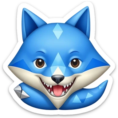 Tiburon con patas y zapatos azules sticker