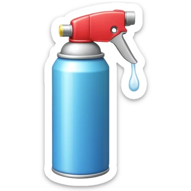 foam spray can object icon, aerosol can with foam coming out, shiny metal + plastic cap, 3D cartoon, mobile game icon style, centered, clean background, no text, no watermark
 sticker