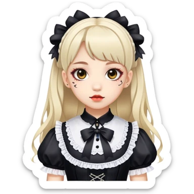 una chica estilo lolita gotica japonesa sticker