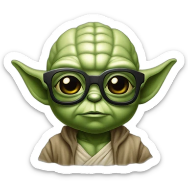 bébé Yoda avec lunettes de Thug Life avec dans sa main BFF sticker