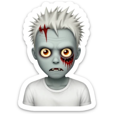 zombie with spiky emo hair and white shirt emoji sticker