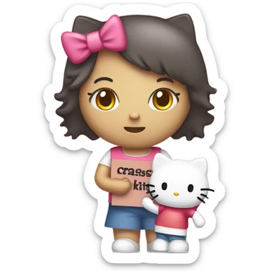 Hello kitty with a sign that says “don’t crash OUT sticker